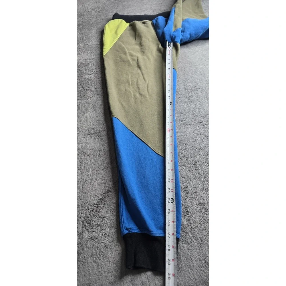 Champion Color Block Reverse Weave Jogger Sweatpant Mens M Blue Green 30